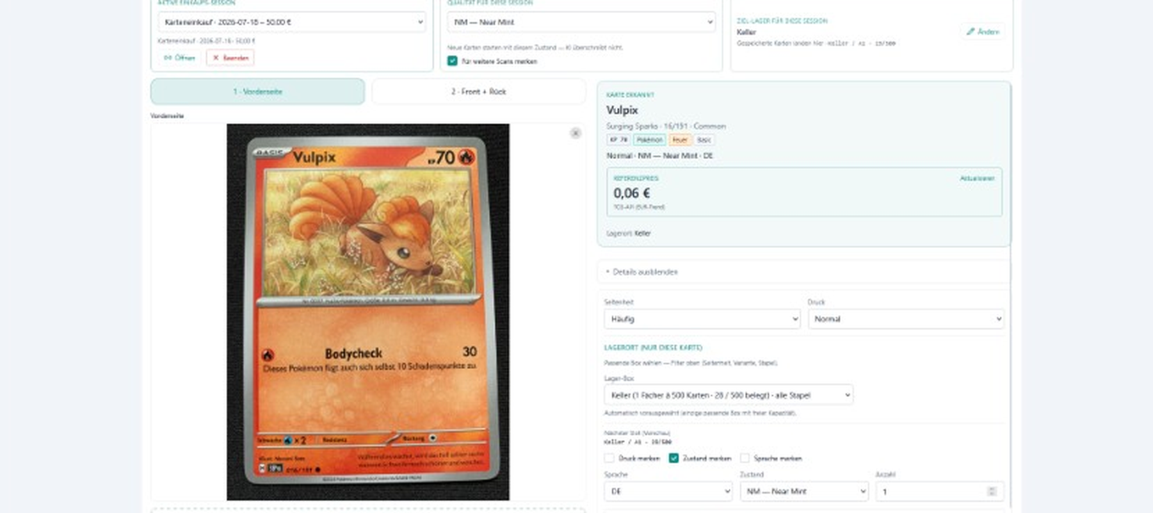 Kolvea Card — Blitzschnell scannen